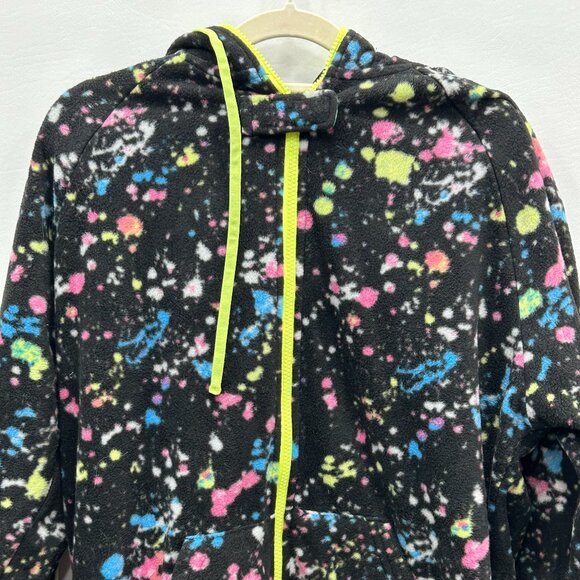 NEW Chubbies Mens The Brunch Wrap Supreme Black Neon Splatter Fleece Onesie Sz L - Picture 3 of 11